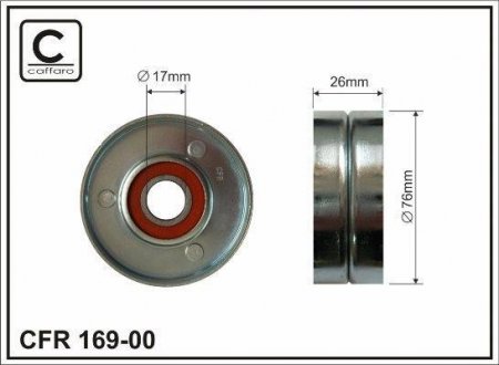 76x8x26 Ролик паска приводного S40/V40 1.6/1.8/1.9/2.0 95-01 Volvo S40, V40 CAFFARO 169-00