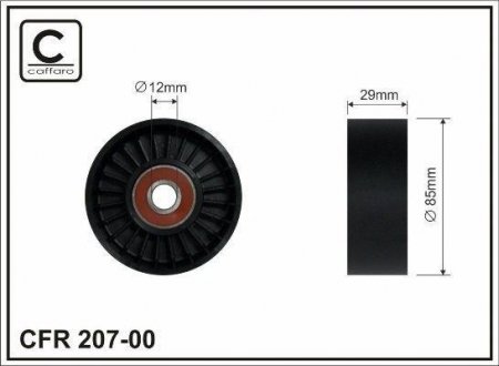 Купить Ролик ремня приводного R51/D40/ Nissan Pathfinder, Navara CAFFARO 20700 (фото1) подбор по VIN коду, цена 812 грн.