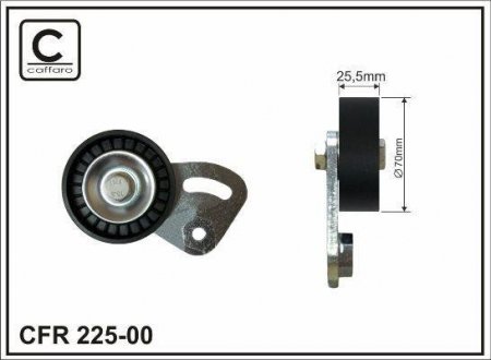 70X25.5 Ролик паска приводного BMW 3 (E36), 5 (E39), 7 (E38) 1.7D/2.5D 01.95-05.04 Land Rover Freelander CAFFARO 225-00