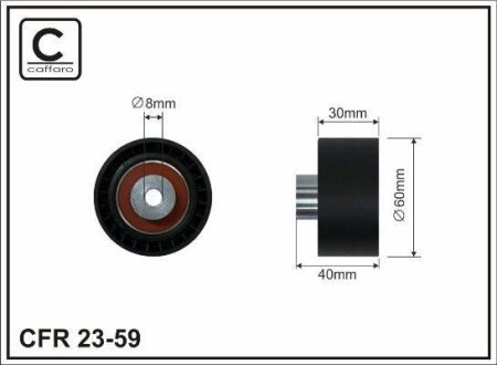 Шків натяжіння Peugeot 207, 206, Citroen C3, Peugeot 307, Citroen C4, C2 CAFFARO 2359