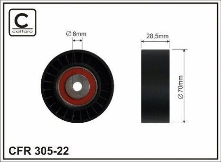 Купити Ролик шківу Ford Fiesta, Jeep Grand Cherokee CAFFARO 30522 (фото1) підбір по VIN коду, ціна 546 грн.