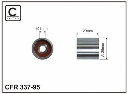 Купити 29x8x29 Ролик паску приводного Skoda/VW Golf V/Caddy II Skoda Octavia, Seat Ibiza, Cordoba, Volkswagen Golf, Polo, Bora, Audi A2, Skoda Fabia, Seat Leon, Toledo, Volkswagen Caddy CAFFARO 337-95 (фото1) підбір по VIN коду, ціна 501 грн.