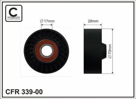 Купить 70x17x28 Ролик паска приводного Toyota Avensis sedan (T25) 03 - 08 Lexus IS, Toyota Avensis, Corolla, Rav-4, Auris, Verso CAFFARO 339-00 (фото1) подбор по VIN коду, цена 404 грн.