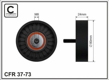 80x8x24 Ролик паска приводного BMW 3/5/7 1.8/2.5 TDS 01.95- CAFFARO 37-73