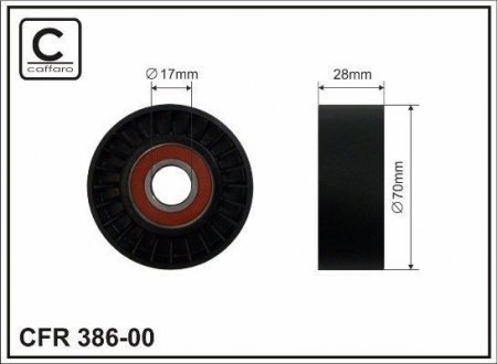 Ролик 70х17х28 BMW E91, E92, E93, E81, E88, E90, E82, E87, E61 CAFFARO 38600