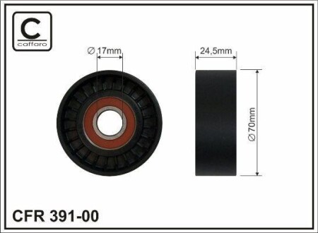 70x17x24.5 Ролик паска приводного Toyota Yaris 1,4D Toyota Verso, Yaris, Auris CAFFARO 391-00