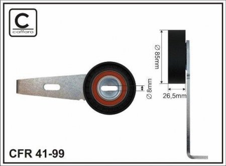 85x8x26 Ролик паска приводного Citroen/Fiat/Peugeot 1.9D 98- Peugeot 206, Citroen Xsara, Berlingo, Peugeot 306, Citroen Jumpy, Peugeot Partner, Fiat Scudo, Peugeot Expert CAFFARO 41-99