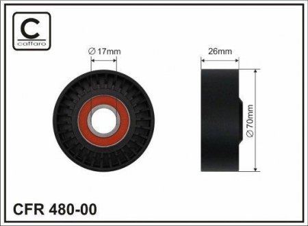 70x17x26 Ролик натяжника паска BMW X5 (E70)/X6 (E71) 3.0D 07- BMW X6, X5 CAFFARO 480-00