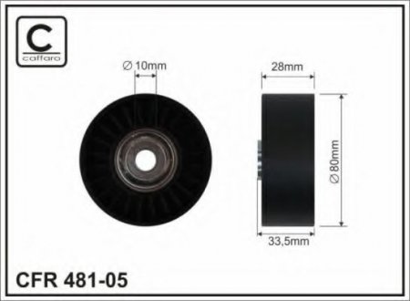 80x10x28 Ролик паску приводного BMW 2.0i-3.5i CAFFARO 481-05