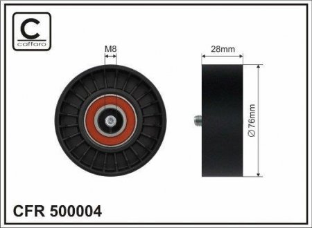 76x17x28 Ролик паску приводного Mercedes C 180 (W203) / SLK 200 (R171) / C 180 (W204) 02- Mercedes W212, CLK-Class, W203, S203, W211, S211, W204, S204, W906 CAFFARO 500004