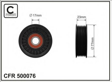 90x17x23 Ролик паска приводного Dodge Jeep Jeep Grand Cherokee, Dodge Nitro CAFFARO 500076