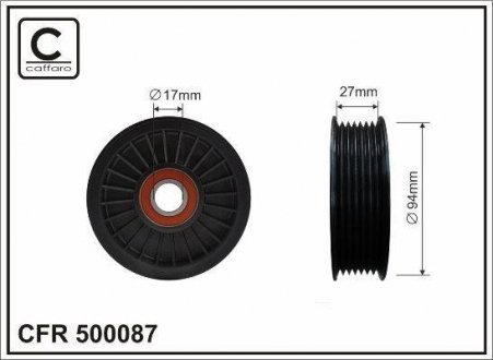 94x17x27 Ролик паска приводного Land Rover, Range Rover 3.9/4.0 94-04 CAFFARO 500087