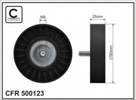 Ролик обвідний ременя агрегатного AUDI A4, A6; SEAT EXEO/ST 1.6/1.8/2.0 11.00- Audi A6, A4 CAFFARO 500123