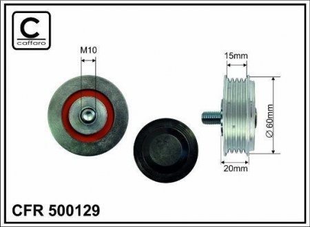 64x10x19 metal Ролик паску приводного (без кронштейна) VW Passat 1.9 TDI 00- CAFFARO 500129