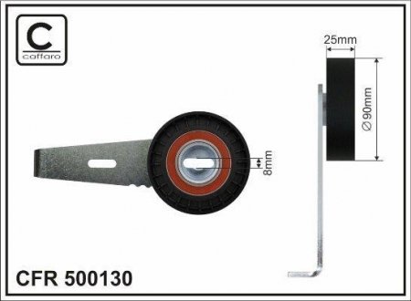 90x8x25 Ролик паску приводного Citroen/Fiat/Lancia/Peugeot CAFFARO 500130