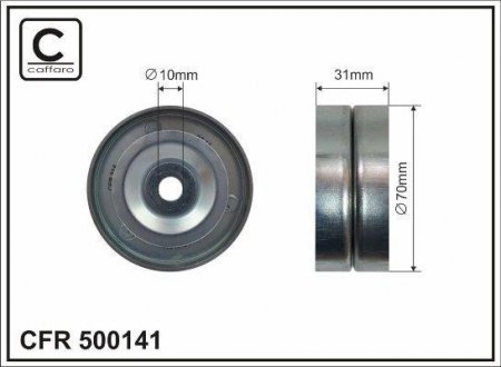 Купити Паразитний ролик 70x10x32 Toyota Land Cruiser, Lexus IS, RX, GS, Toyota Rav-4, Lexus ES, Toyota Camry CAFFARO 500141 (фото1) підбір по VIN коду, ціна 485 грн.