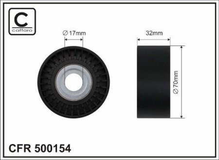 70x17x31 Ролик паска приводного BMW 5 (F10), 7 (F01, F02, F03, F04), X3 (F25) 2.5/3.0 06.08- BMW F01, F04, X3, F10, F11 CAFFARO 500154