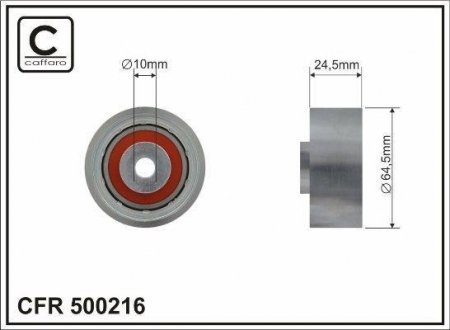 64,5x10x24,5 Ролик паску приводного Audi 100 2,5TDI 90- CAFFARO 500216