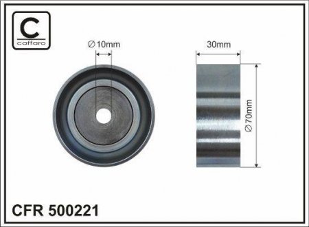 70x10x30 Ролик паску приводного Mitsubishi Outlander 2.0/2.4 2010- Toyota Land Cruiser, Lexus GS, ES, Toyota Camry, Lexus IS, RX CAFFARO 500221