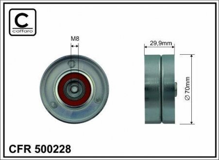 70x8x30 metal Ролик паска приводного VW LT II 2.8D TDI AUH, BCQ 97-07 Volkswagen LT CAFFARO 500228