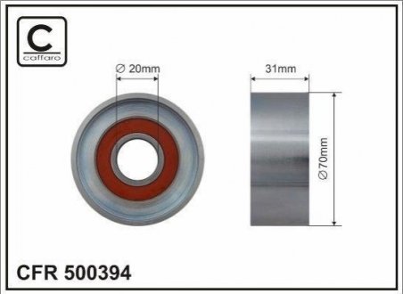 Паразитный/ведущий ролик, поликлиновый ремень. Honda Civic, Accord, FR-V, CR-V CAFFARO 500394