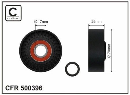 Купить Ролик Hyundai Sonata, KIA Sorento, Hyundai IX55 CAFFARO 500396 (фото1) подбор по VIN коду, цена 520 грн.