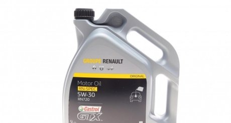 Олива моторна GTX RN-SPEC 5W-30 RN 720 (5 Liter) Renault Zoe, Nissan X-Trail, Renault Koleos CASTROL 15CFA6