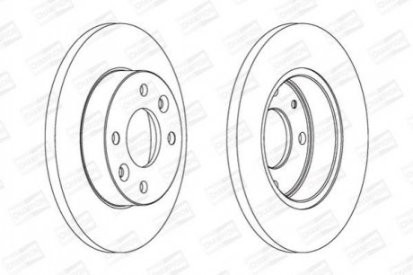 Диск гальмівний (кратно 2 шт.).) RENAULT SANDERO (08-), CLIO II (98-16), LOGAN I (04-) Renault Clio, Twingo CHAMPION 561235CH