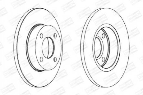 VW Диск тормозной передн.Audi 80,100 76-91 CHAMPION 561238CH