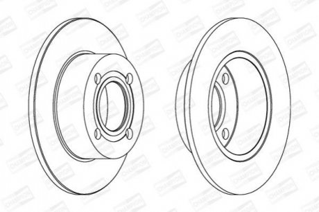 VW Диск тормозной задн. 10mm Audi 80/100 82-96 CHAMPION 561312CH