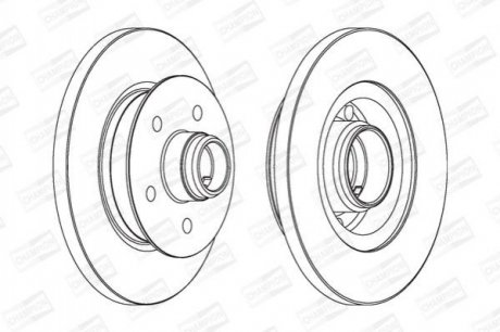 VW Диск тормозной передн.T3 86- Volkswagen Transporter CHAMPION 561437CH-1