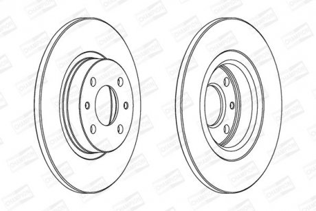 FIAT ДИСК ГАЛЬМIВНИЙ ПЕРЕДНIЙ Alfa Romeo 145/146,Bravo,Tempra,Panda 03-,Marea,Punto,Lancia Fiat Tipo, Lancia Delta, Fiat Punto, Alfa Romeo 145, 146 CHAMPION 561469CH