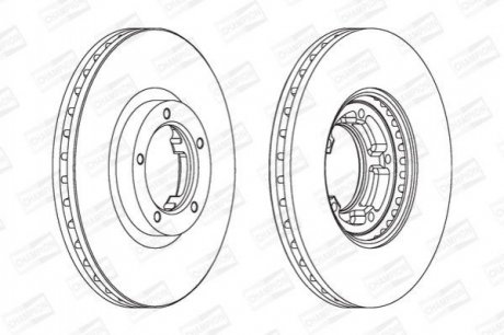 FORD Диск тормозной передн.(вент.)Transit 91-(254*24) CHAMPION 561624CH