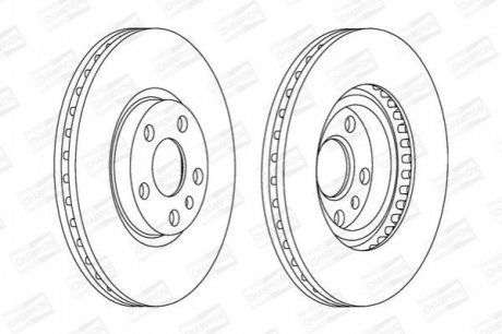 Диск гальмівний передній (кратно 2шт.) Citroen Jumpy (99-06) CHAMPION 561967CH