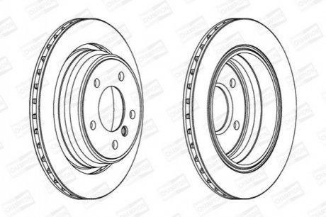 Диск тормозной задний (кратно 2) Bmw Series 5, (E39) (96-) CHAMPION 562036CH