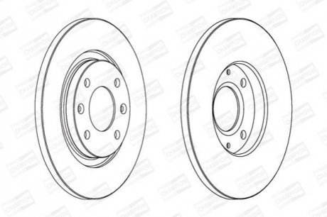Диск тормозной передний (кратно 2) Citroen Berlingo (96-11)/Peugeot 301 (12-), Partner (96-15) CHAMPION 562044CH