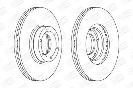 Диск гальмівний передній (кратно 2шт.) OPEL MOVANO A Van (X70) 99-|RENAULT MASTER II Bus (JD) 98- Renault Master, Opel Movano CHAMPION 562105CH
