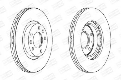 Диск тормозной передний (кратно 2) Peugeot 407 (04-11), 508 (10-18) Peugeot 508, 407 CHAMPION 562126CH