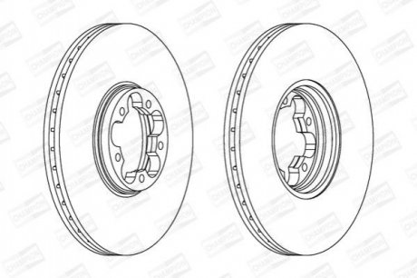 Диск тормозной передний (кратно 2) Ford Transit (00-06) CHAMPION 562140CH