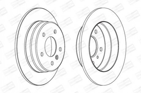 Диск гальмівний задній (кратно 2шт.) MB A Classe, Vaneo Mercedes W168 CHAMPION 562149CH