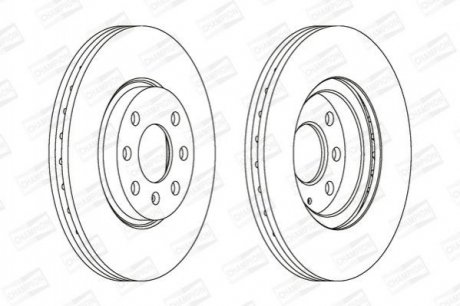 Диск тормозной передний (кратно 2) Opel Combo/MPV 01 - Corsa C (X01) (00-09), Meriva (03-10), Tigra (X04) (04-1 CHAMPION 562196CH