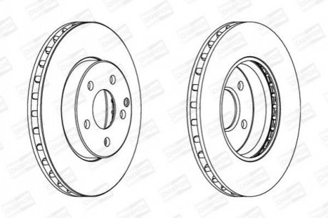 Диск тормозной передний (кратно 2) MB E Class (W211, S211) CHAMPION 562212CH