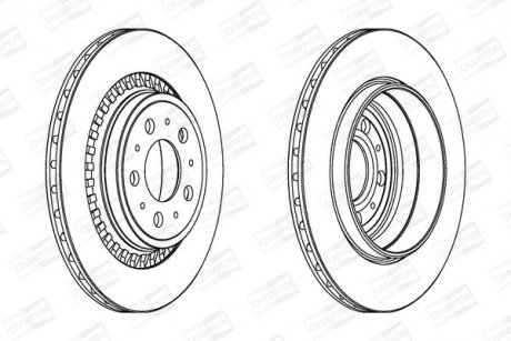 VOLVO Диск тормозной задний. &quot;17&quot; XC90 02- (336*30) CHAMPION 562218CH