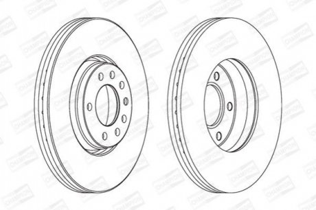 OPEL Диск тормозной передн.Astra G,H,Meriva,Zafira CHAMPION 562240CH