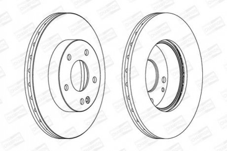 Диск тормозной передний (кратно 2) MB Vaneo Volvo S80, V70 CHAMPION 562249CH