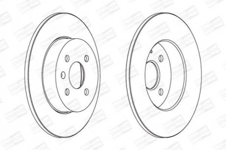 OPEL Диск гальмівний зад. Astra H,Combo,Meriva Opel Meriva, Combo, Corsa, Astra CHAMPION 562254CH