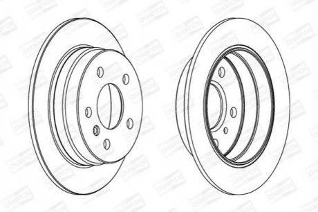 Диск тормозной задний (кратно 2) MB A-Class (W169) (04-12), B-Class Sports Tourer (W245) (05-11) Mercedes W169, W245 CHAMPION 562274CH