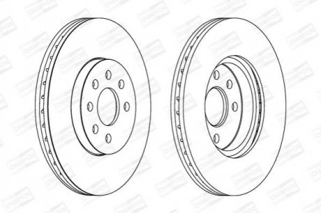 Диск тормозной передний (кратно 2) Opel Astra H (A04) (04-14), Astra H Classic Hatchback (A04) (09-) Opel Astra CHAMPION 562278CH