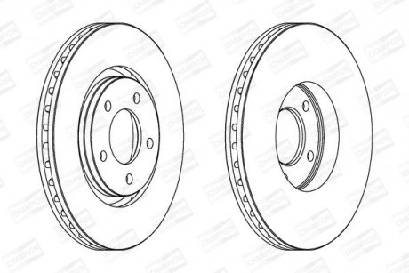 CHRYSLER ДИСК ГАЛЬМIВНИЙ ПЕРЕДНIЙ.&quot;16&quot; Voyager 00 - Chrysler Voyager, Jeep Cherokee, Dodge Caravan CHAMPION 562292CH