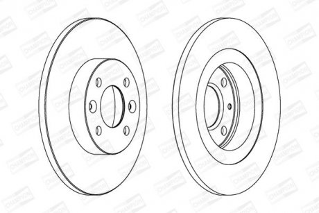 Диск тормозной передний (кратно 2) Renault Lodan I, II (07-) Renault Twingo CHAMPION 562293CH